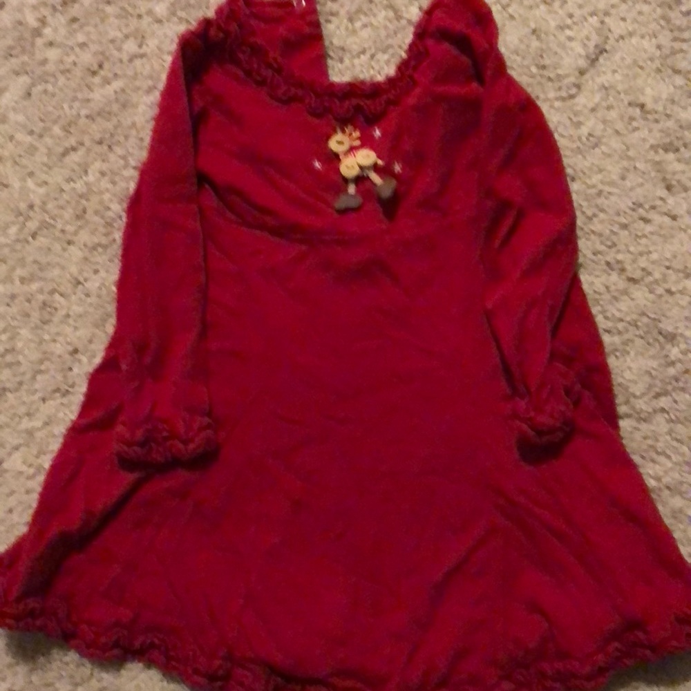 Red button reindeer dress